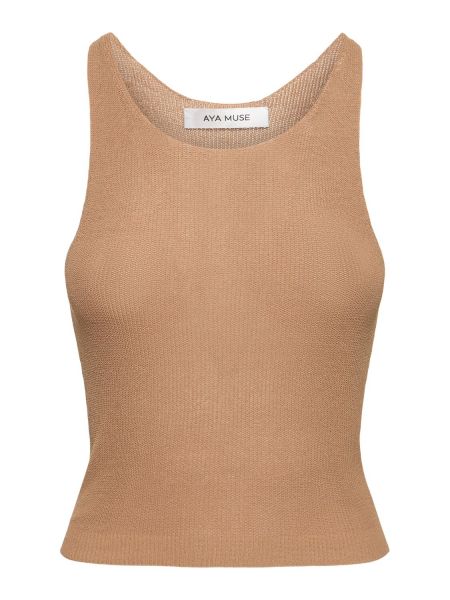 Strikke bomull tank top Aya Muse brun