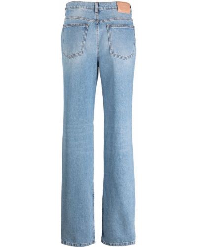 Straight fit džíny s vysokým pasem Twinset modré