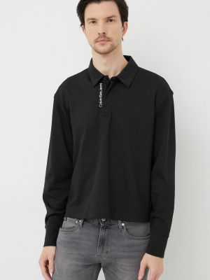 Longsleeve bawełniana Calvin Klein Jeans czarna