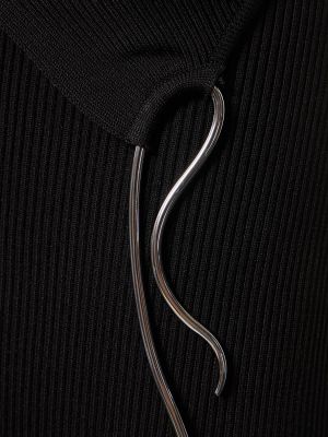 Viskózové dlouhé šaty jersey Aya Muse černé