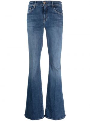 Bootcut džínsy na podpätku Mother modrá