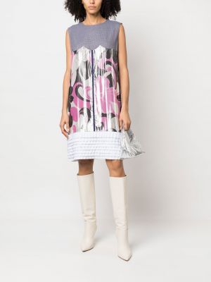 Stříbrné květinové šaty bez rukávů Junya Watanabe Comme Des Garçons Pre-owned
