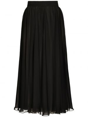 Plisovaná midi sukňa Dolce & Gabbana čierna
