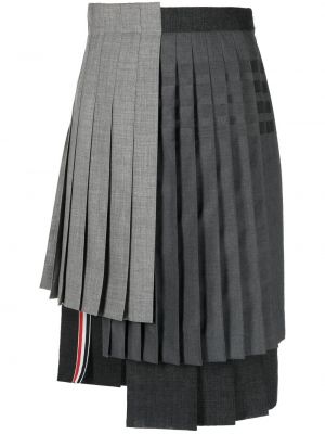 Πλισέ ασύμμετρη φούστα Thom Browne γκρι