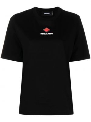 T-shirt aus baumwoll mit print Dsquared2 schwarz