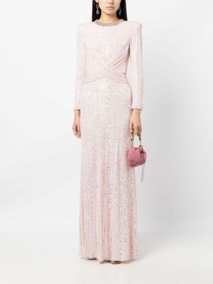 Dlouhé šaty s flitry Jenny Packham růžové