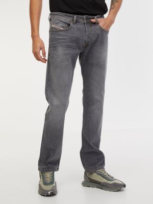 Priliehavé džínsy s rovným strihom Diesel sivá