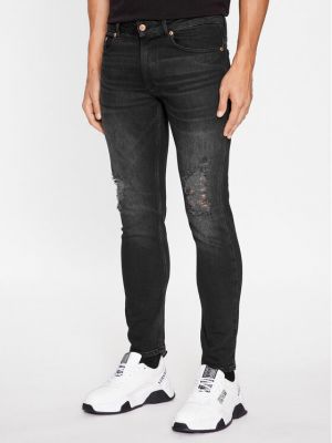 Priliehavé skinny fit džínsy Versace Jeans Couture čierna