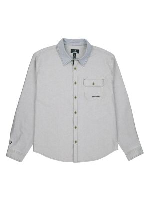 Camisa con botones button down de plumas Converse gris