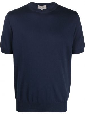 Памучна тениска Canali синьо