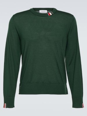 Maglione di lana in jersey Thom Browne verde