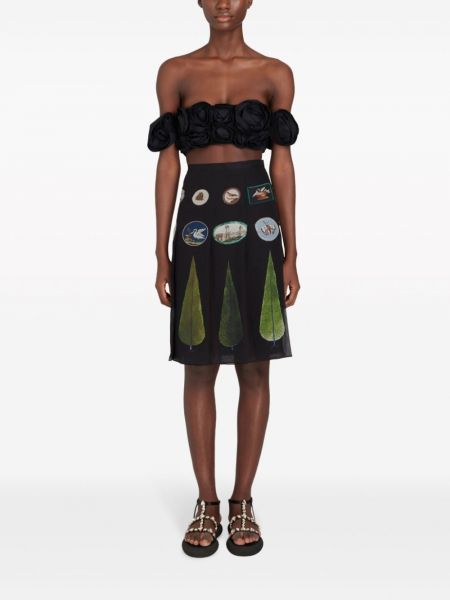 Hedvábné midi sukně Giambattista Valli černé
