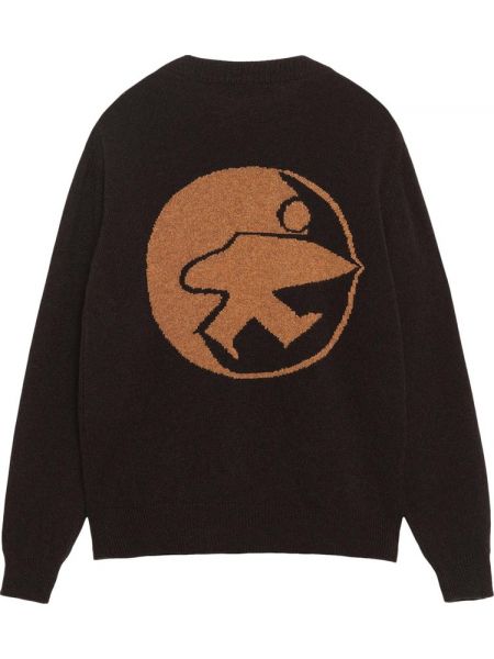 Трикотажный свитер в деловом стиле Stussy коричневый