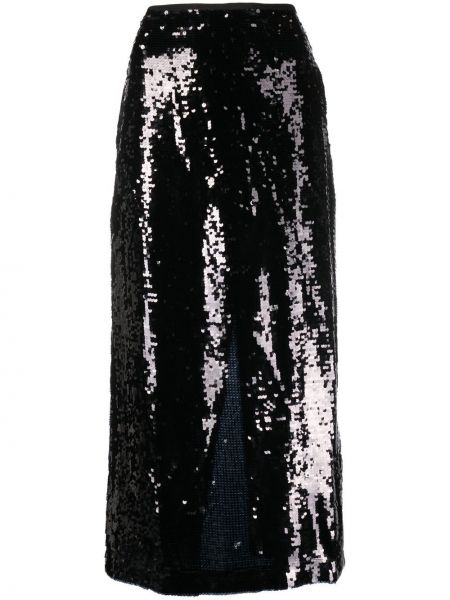Dlouhá sukně s flitry s vysokým pasem na zip Sabina Musayev - černá