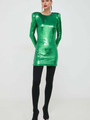 Sukienka mini dopasowana Bardot zielona
