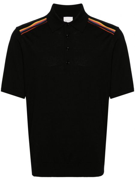 Polo majica s črtami Paul Smith črna
