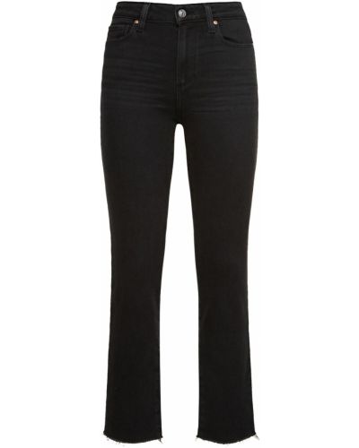 Straight fit džíny s vysokým pasem Paige černé
