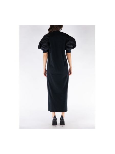 Vestido midi de nailon de algodón de tela jersey Sacai negro