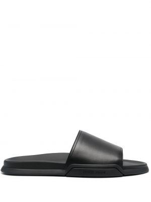 Usnjene nizki čevlji Giorgio Armani črna