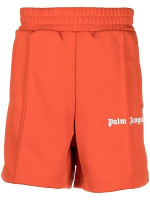 Pantaloncini sportivi con stampa Palm Angels arancione