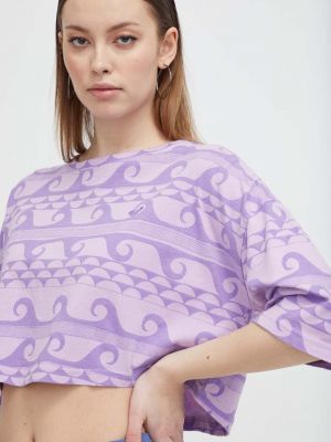 Koszulka bawełniana Roxy fioletowa