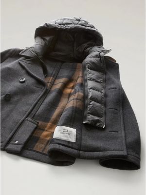 Vlněný kabát Woolrich šedý