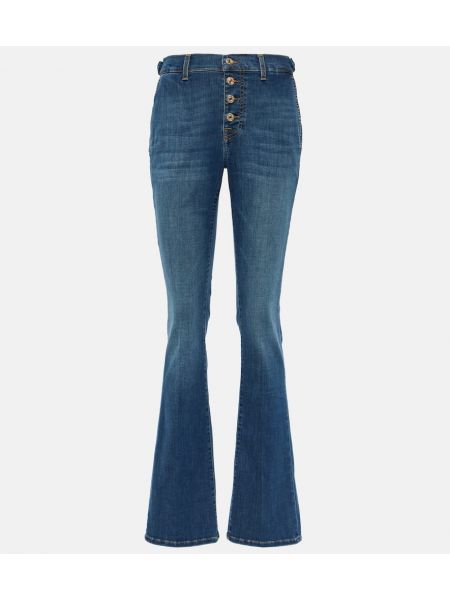 Jeans a zampa a vita alta 7 For All Mankind blu