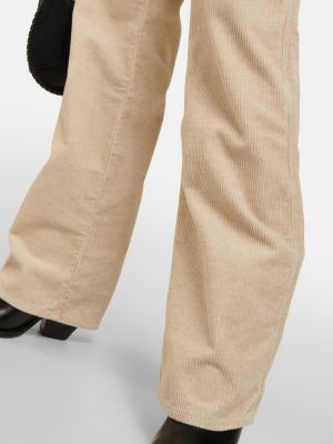 Straight leg jeans di velluto a coste Marant étoile beige