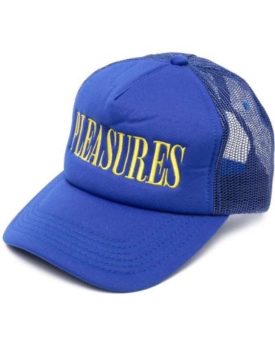 Gorra con bordado de malla Pleasures azul