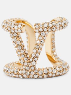 Prstan s kristali Valentino zlata