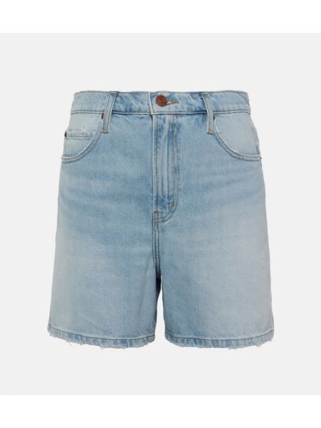 Højtaljet denimshorts Frame blå