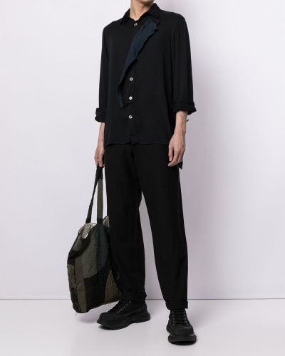 Pantalones rectos de cintura alta Yohji Yamamoto Pre-owned negro