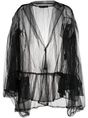 Prozoren blazer z v-izrezom Barbara Bologna črna