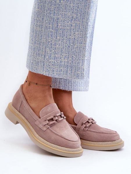 Ilma kontsaga kontsaga seemisnahksed loafer-kingad Kesi roosa