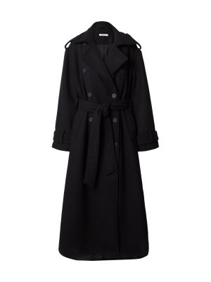 Manteau d'hiver en tricot Gina Tricot noir