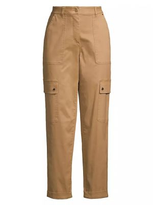 Хлопковые брюки-карго прямого кроя Michael Michael Kors, dark camel