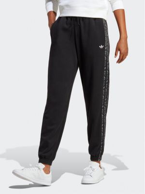 Pantaloni sport cu imagine cu imprimeu animal print cu imprimeu abstract Adidas negru