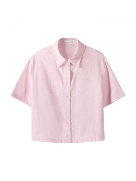 Bluză cu guler Bershka roz