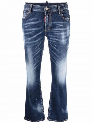 Zvonové džíny s oděrkami Dsquared2 modré
