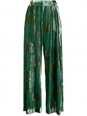 Pantaloni cu croială lejeră plisate Uma Wang verde