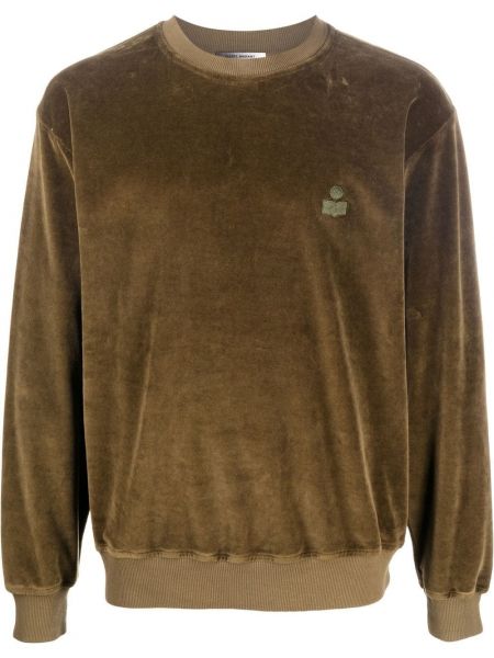 Velur brodert sweatshirt Isabel Marant grønn