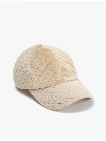 Pikowana aksamitna czapka z daszkiem Koton