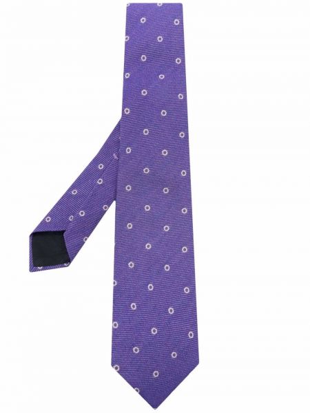 Corbata de seda con lunares con estampado Barba violeta