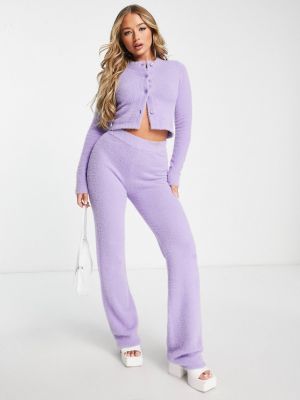 Трикотажные брюки слим Asyou фиолетовые