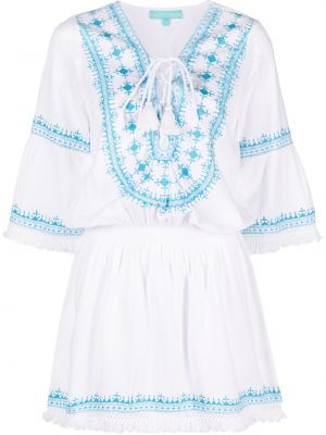 Pamut fűzős hímzett mini ruha Melissa Odabash