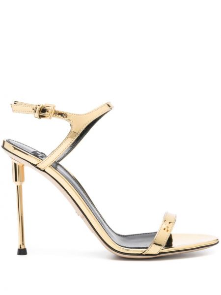 Sandały skórzane Elisabetta Franchi złote