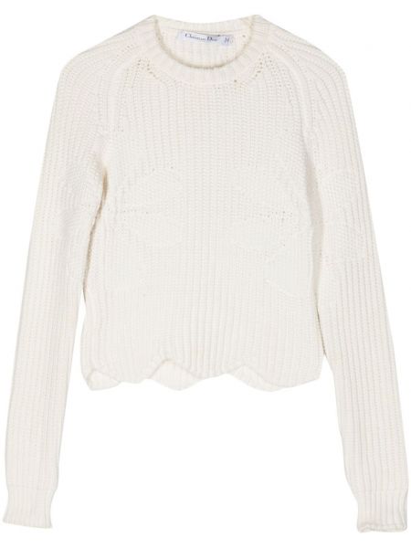 Пуловер на цветя Christian Dior Pre-owned бяло