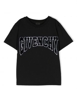 Puuvilla t-paita tytöille Givenchy Kids musta