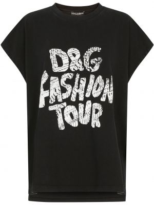 Camiseta asimétrica Dolce & Gabbana negro