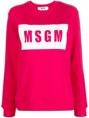 Trykt bomull sweatshirt Msgm rosa